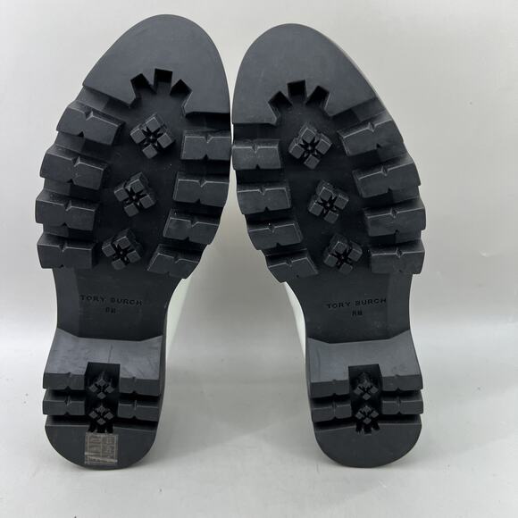 Tory Burch Mini Everly Chunky Loafers Women Size 8 M White Leather Platform NEW - Picture 7 of 8